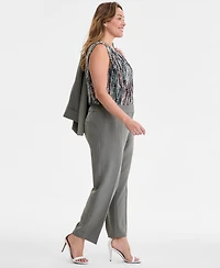 Kasper Plus High-Rise Slim-Leg Pants