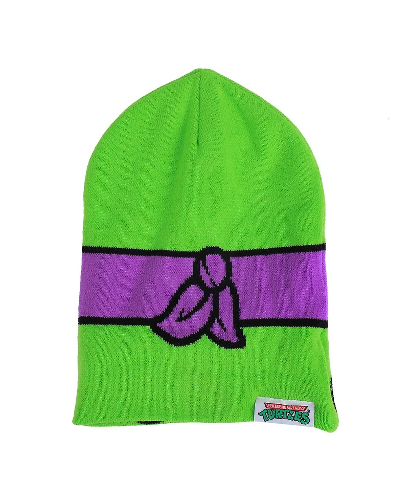 Teenage Mutant Ninja Turtles Men's Tmnt Rolldown Donny Adult Acrylic Mesh Eye Green Beanie