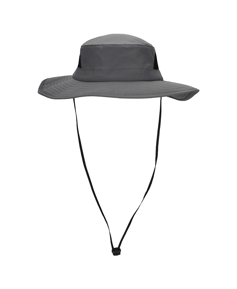 Generic Men's 2-Pack Charcoal & Khaki Wide Brim Technical Boonie Sun Hat with Vented Mesh Piecing