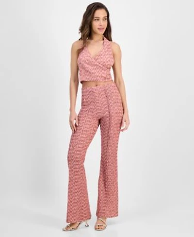 Guess Womens Naleny Halter Top Flared Pants
