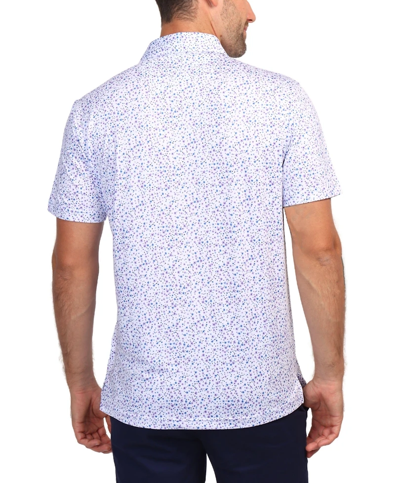 Tailorbyrd Men's Lilac Mini Floral Print Performance Polo for Men