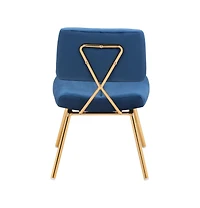 Velvet Upholstered Open Back Dining Side Chairs Set of 2 for Elegant Dining
