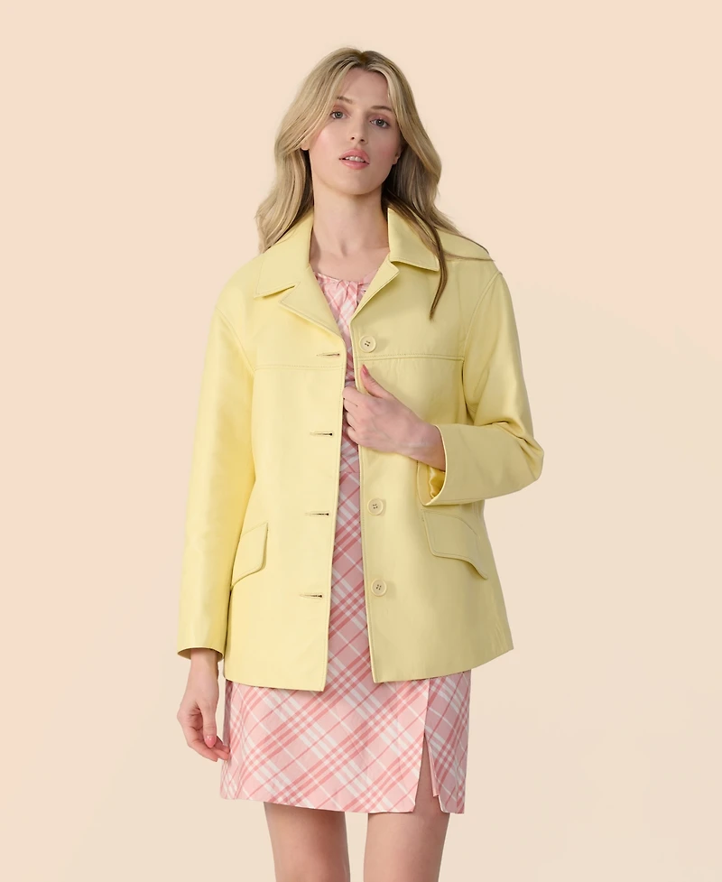Furniq Uk Women's Mid-Length Leather Jacket, Created for Macy s