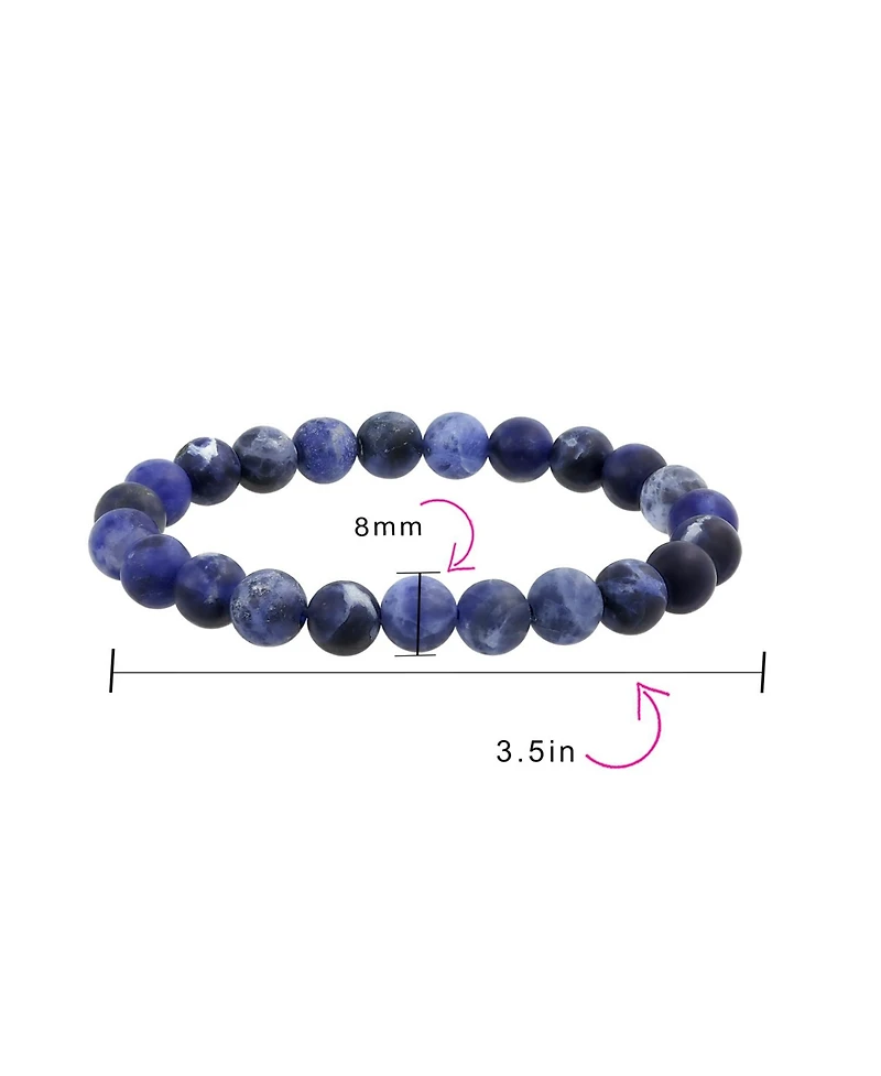 Bling Jewelry Natural Multi Color Round Beads 8MM Strand Stackable Stretch Bracelet