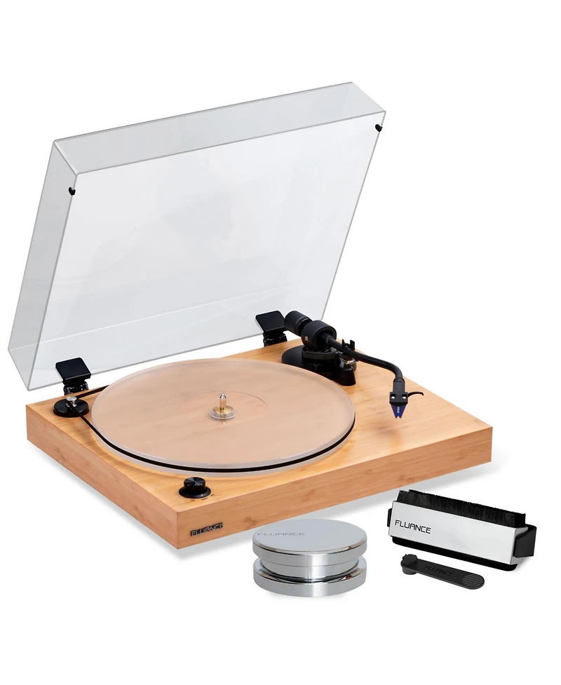 Fluance RT85 Reference High Fidelity Vinyl Turntable Record Player with Ortofon 2M Blue Cartridge, Acrylic Platter, Weight, 3 1 Stylus and R