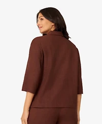 Cable & Gauge Women's Patch Pocket Linen Blend Jacket
