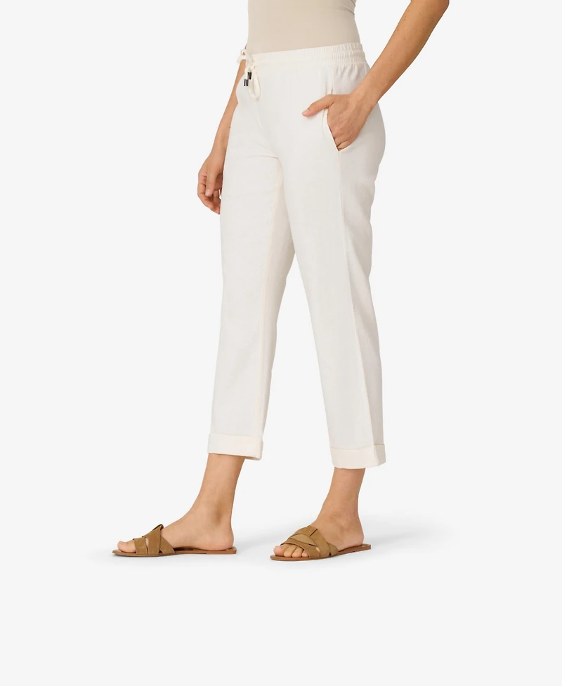 Cable & Gauge Women's Linen Blend Crop Pant