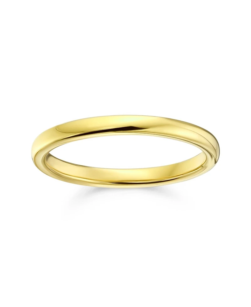 Bling Jewelry Thin Dome Titanium Eternity Band Ring Polished Comfort Fit 2MM
