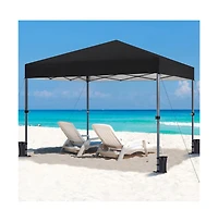 10x10FT Pop-up Canopy with One-Push-To-Lock Setup Mechanism, Beige