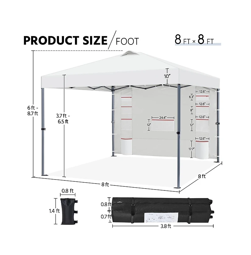 Yaheetech 8x8FT Pop-up Canopy, Instant Canopy Tent