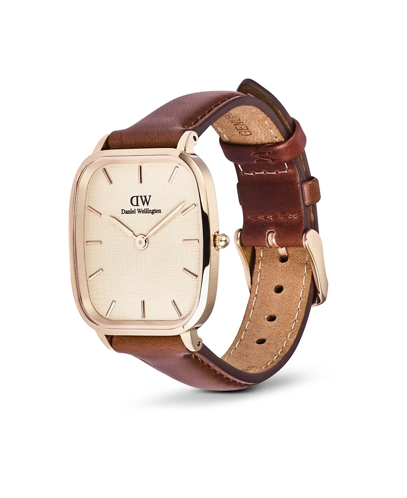Daniel Wellington Men's Analog Brown Leather Watch, 32mm