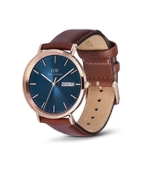 Daniel Wellington Men's Analog Brown Leather Watch, 40mm