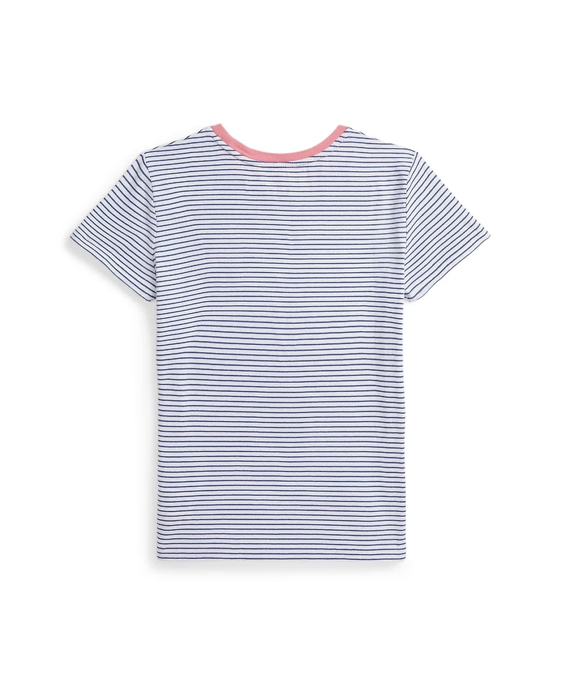 Polo Ralph Lauren Big Girls Striped Logo Jersey T-Shirt