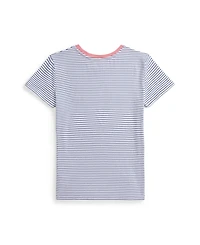 Polo Ralph Lauren Big Girls Striped Logo Jersey T-Shirt