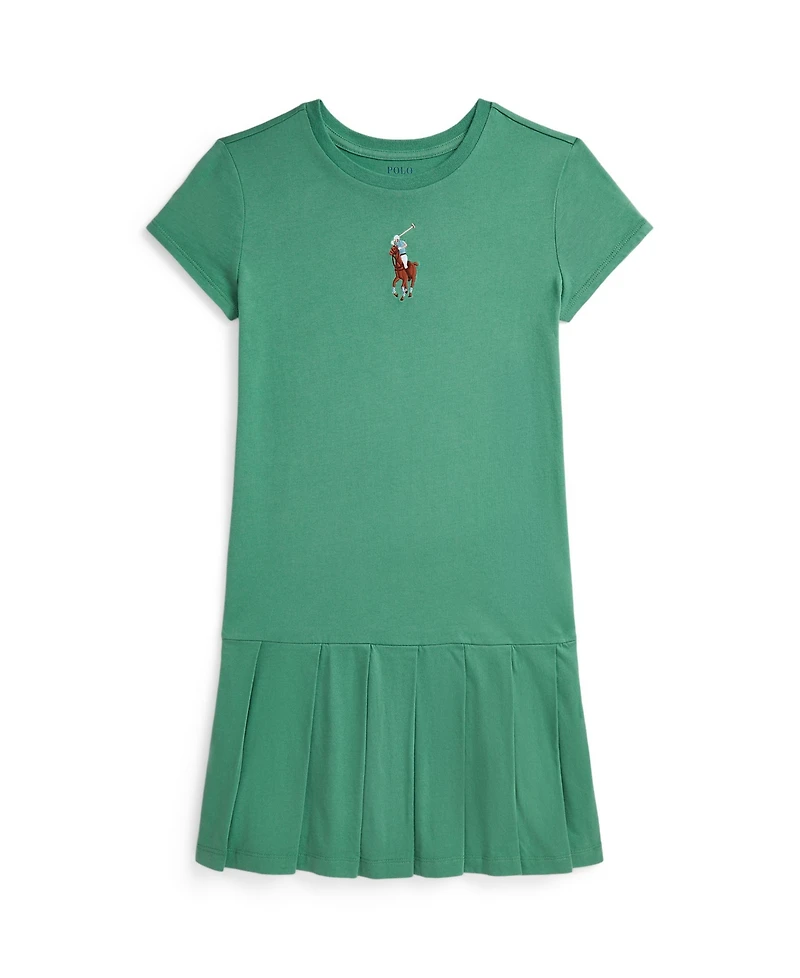 Polo Ralph Lauren Big Girls Pony Pleated Jersey Dress