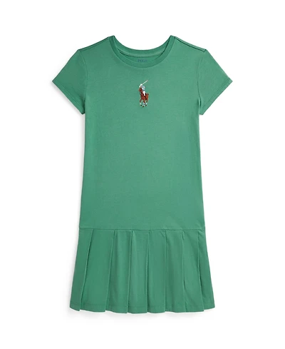 Polo Ralph Lauren Big Girls Pony Pleated Jersey Dress