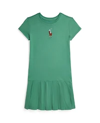 Polo Ralph Lauren Big Girls Pony Pleated Jersey Dress