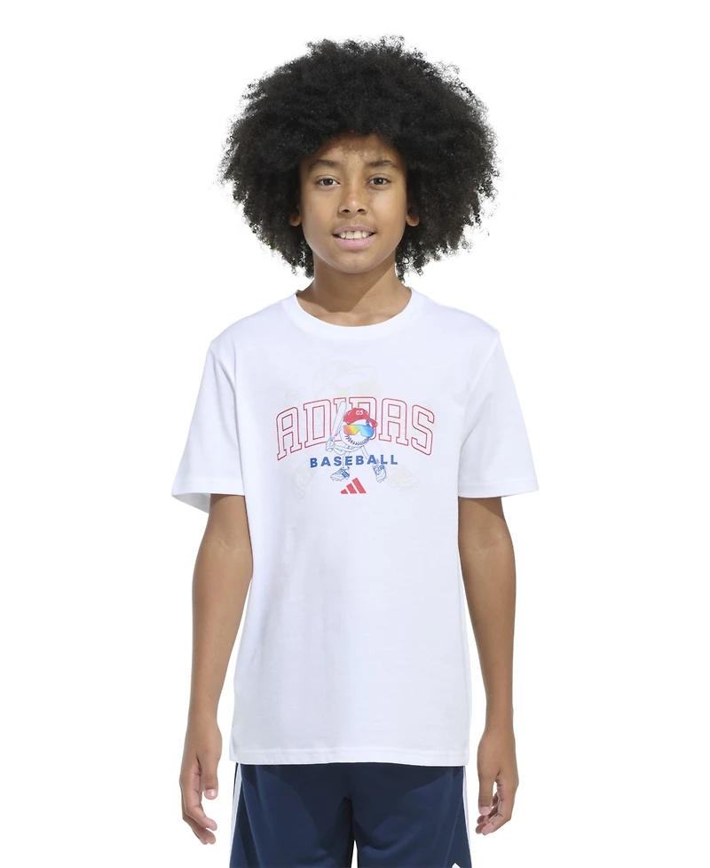 adidas Big Boys Short Sleeve Baseball Mascot T-Shirt