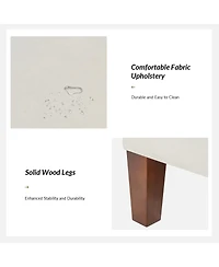 Adela Storage Waterproof Bench with Solid Wood Legs and Armrests