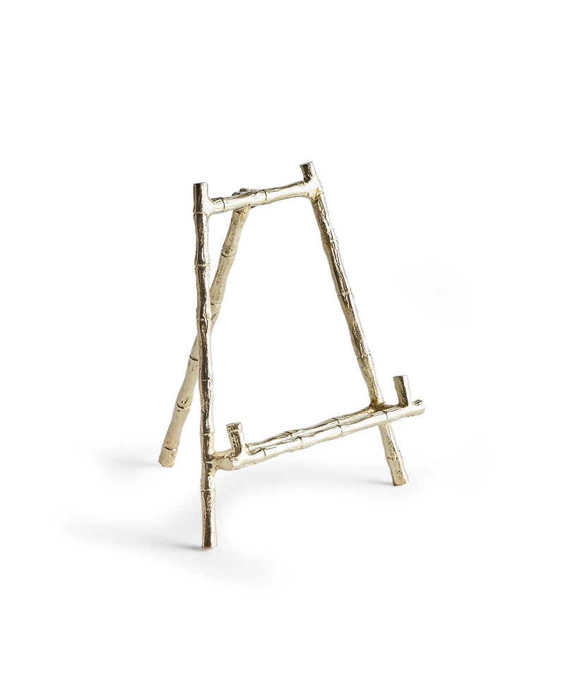 10.5" Baldwin Premium Gold Finish Bamboo Decorative Small Cookbook Art Picture Frame Luxury Easel Holder