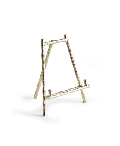 10.5" Baldwin Premium Gold Finish Bamboo Decorative Small Cookbook Art Picture Frame Luxury Easel Holder