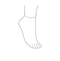 Bling Jewelry Strong Cable Rope Chain Anklet Strand Ankle Bracelet Yellow Gold Plated .925 Sterling Silver