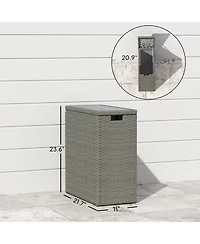 Outsunny 17 Gallon Wicker Deck Box, Small Outdoor Storage