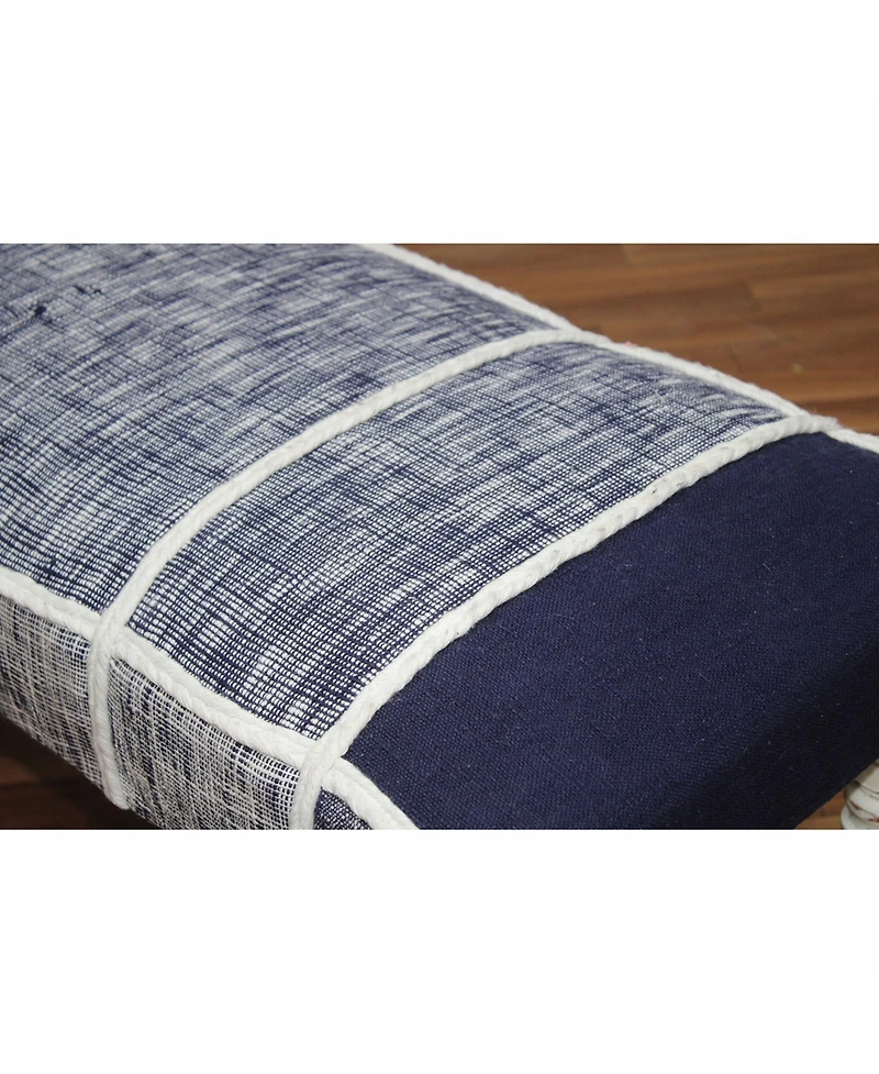 Upholstered Bench with Textural Legs for Bedroom Entryway or Living Room