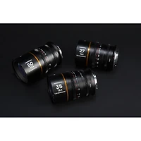 Venus Laowa Nanomorph S35 Prime 3-Lens Bundle with 35mm, 50mm T2.4 and 27mm T2.8 Anamorphic Lens for Dji Dl, Amber Flare