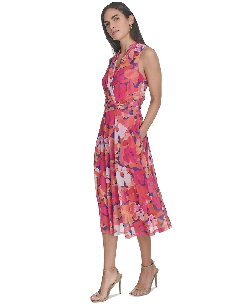 Jessica Howard Petite Floral Surplice-Neck Midi Dress