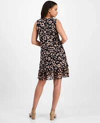 Robbie Bee Petite Animal-Print V-Neck Sleeveless Dress