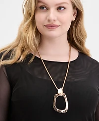I.n.c. International Concepts Chunky Hammered Link Long Pendant Necklace, 28-3/4" + 3" extender, Exclusively at Macy's