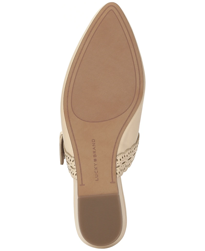 Lucky Brand Women's Nicona Eyelet Buckle Mule Flats