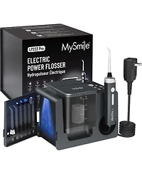 MySmile LP233 Pro Uvc Sterilizable Countertop Water Flosser 800ML Tank Digital Display with a Filter 3 Modes and 6 Jet Tips (Lightning Silver)