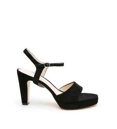 Alterre Women's Black Suede Jackie Customizable Platform