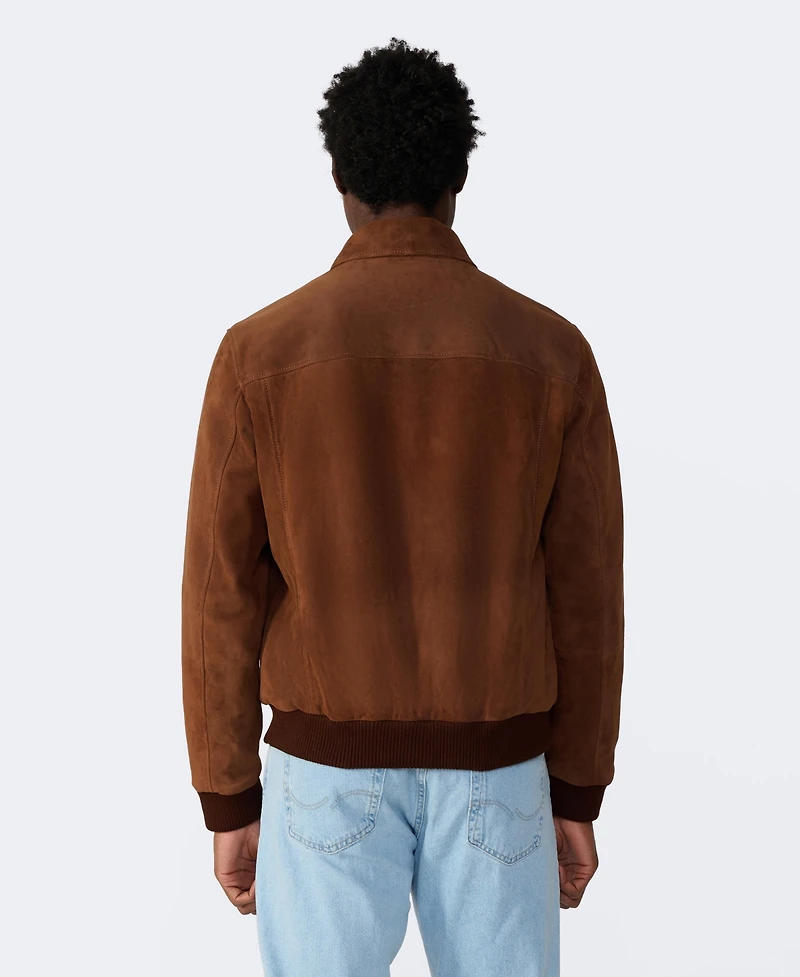 Furniq Uk Men's Men s Suede Bomber Jacket, Created for Macy