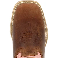Durango Kids Lil' Rebel Pro Dark Chestnut Bubble Gum Western Boot