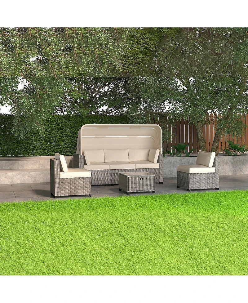 Mondawe 6 Pieces Patio Furniture Sets for Garden Poolside Backyard-3