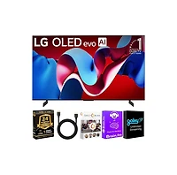Lg Oled C4 Hdr 4K Smart Oled Tv 144 Hz Refresh Rate + Uax 4K Hdmi 2.0 Cable + Cps 24 Months Protection and Streaming Bundle with Alexa