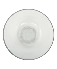 Gibson Home Wildgreens Large Glass Salad Bowl Set with Marble Base and Acacia Serving Utensils