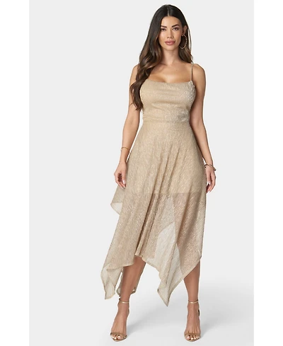 Bebe Women's Dolce Pleat Sharkbite Maxi with Tie Back