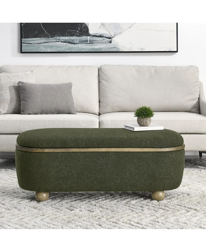 Upholstered End of Bed Storage Ottoman Bench with Seating and Hidden Compartment for Bedroom or Living Room Organization-The Pop Home
