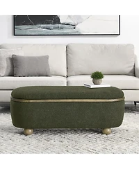 Upholstered End of Bed Storage Ottoman Bench with Seating and Hidden Compartment for Bedroom or Living Room Organization-The Pop Home