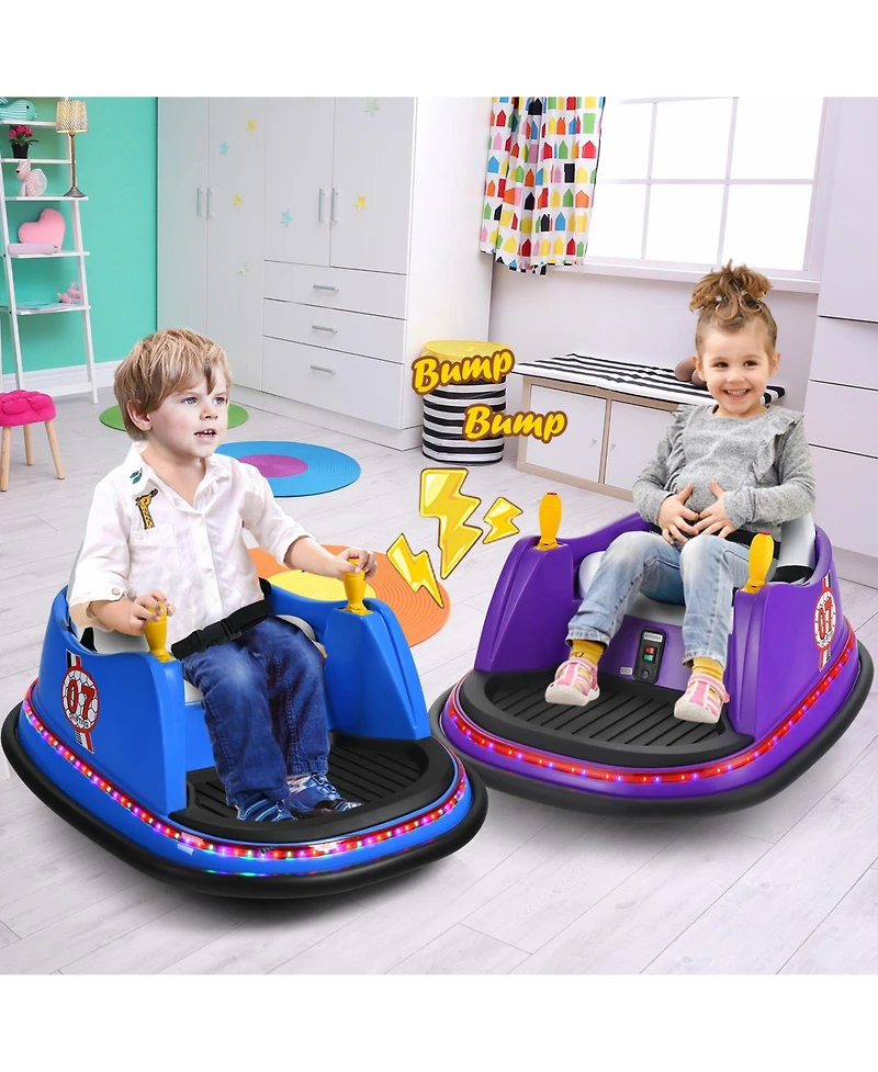 12V Electric Kids Ride On Bumper Car with Flashing Lights for Toddlers