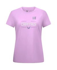 LevelWear Women's Alexander Ovechkin Lavender Washington Capitals Hockey Fights Cancer Anthem Name Number T-Shirt