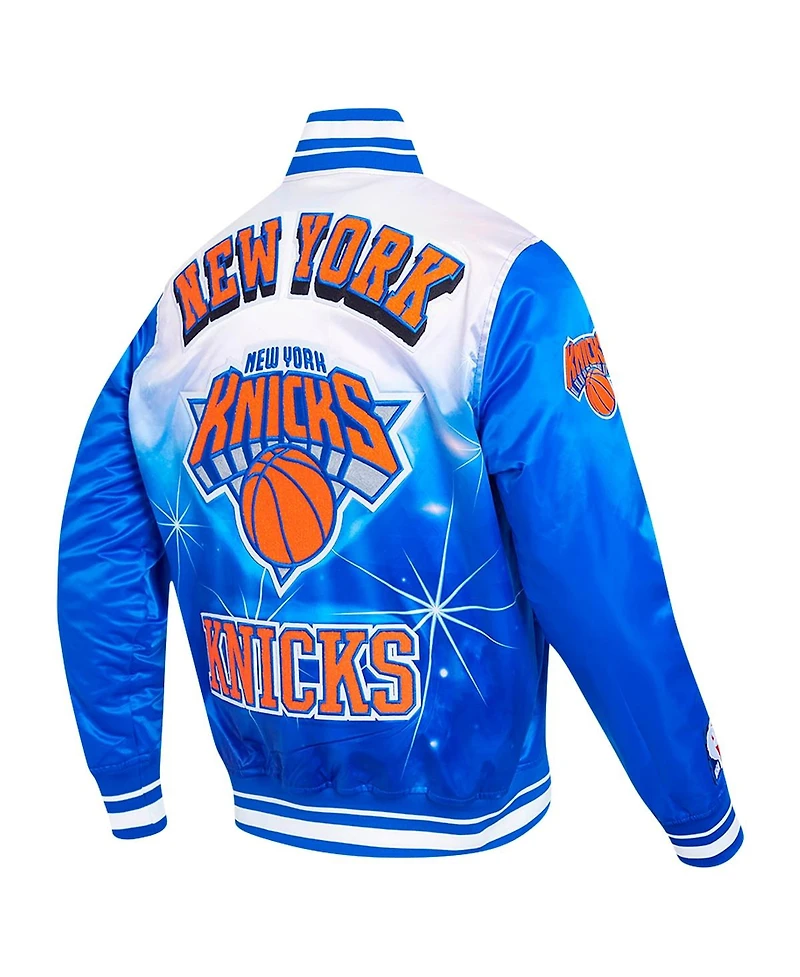 Pro Standard Men's Royal New York Knicks Sublimated Satin Full-Snap Jacket