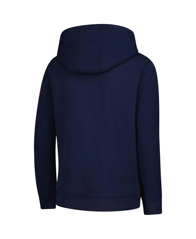 Outerstuff Big Boys and Girls Navy Montreal Canadiens Authentic Pro Wordmark Fleece Pullover Hoodie