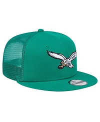New Era Big Boys and Girls Kelly Green Philadelphia Eagles Main Trucker Snapback Hat