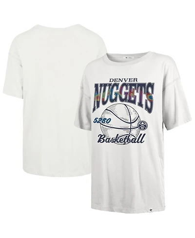 '47 Brand Women's White Denver Nuggets City Edition Down Court Sadie T-Shirt