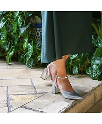 Alterre Women's Marilyn Silver Customizable V Mule